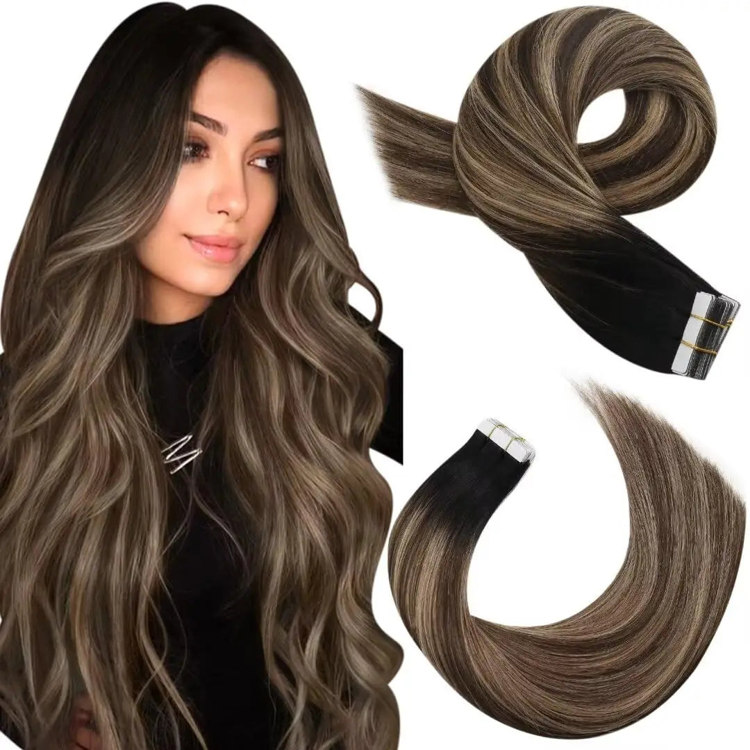 Premium Remy Human Hair Tape-In Extensions – 40 Pieces