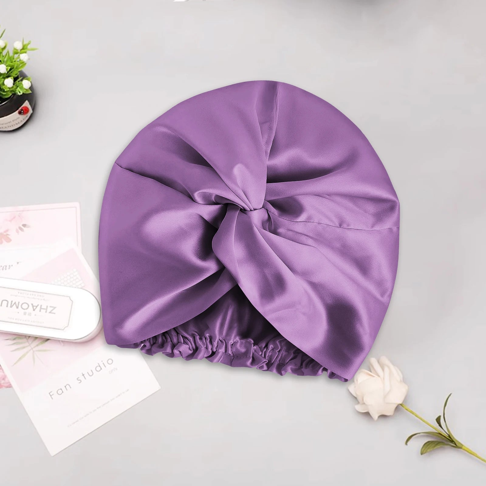 100% Mulberry Silk Bonnet – 22 Momme Double-Sided Silk Sleeping Cap for Hair Extensions & Curly Hair