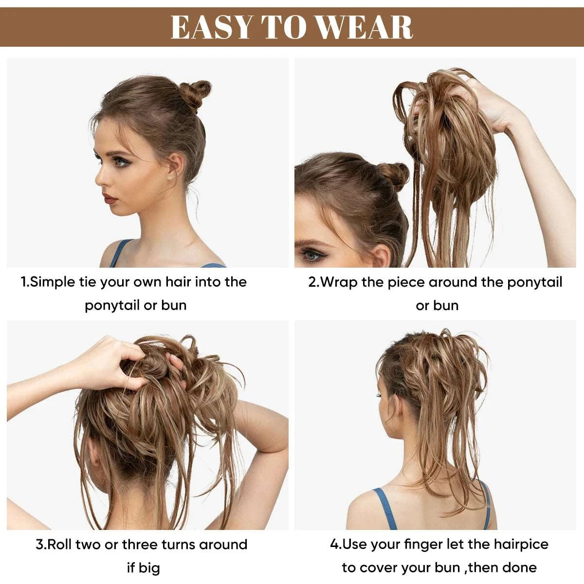 Silkara™  Secret Hair Instant Curly Messy Taily Bun