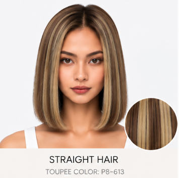 100% Human Hair – Straight & Wavy Swiss Lace Base for Natural Crown Coverage