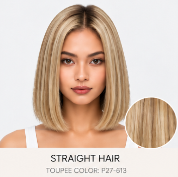 100% Human Hair – Straight & Wavy Swiss Lace Base for Natural Crown Coverage