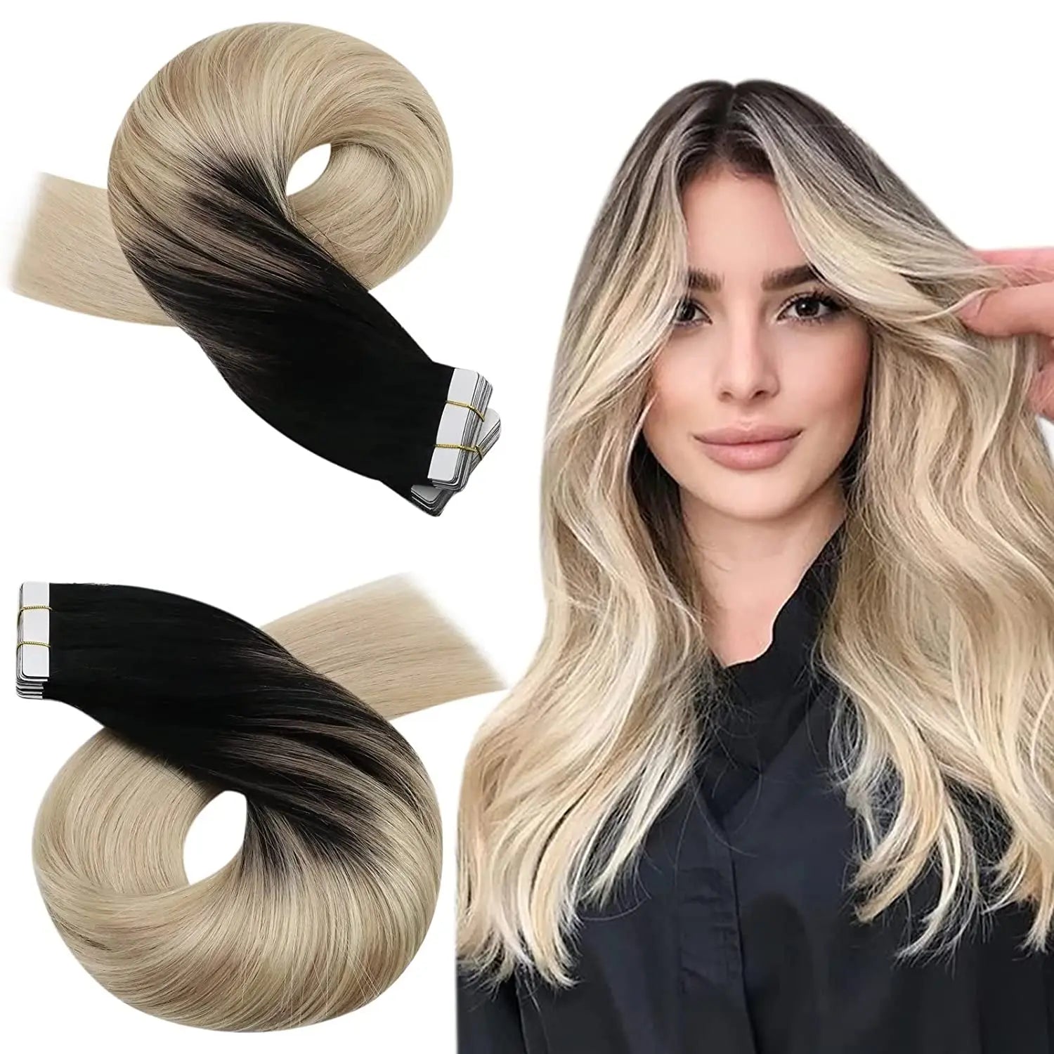 Premium Remy Human Hair Tape-In Extensions – 20 Pieces