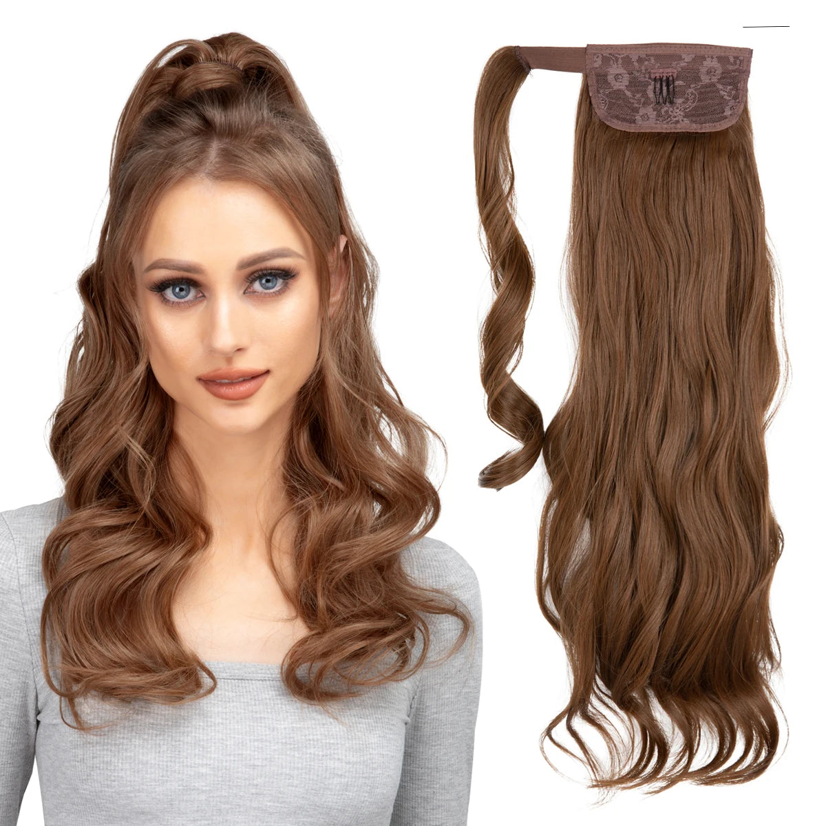 Long Wavy Ponytail – Clip-In Wrap Around Hair Extension (100g)