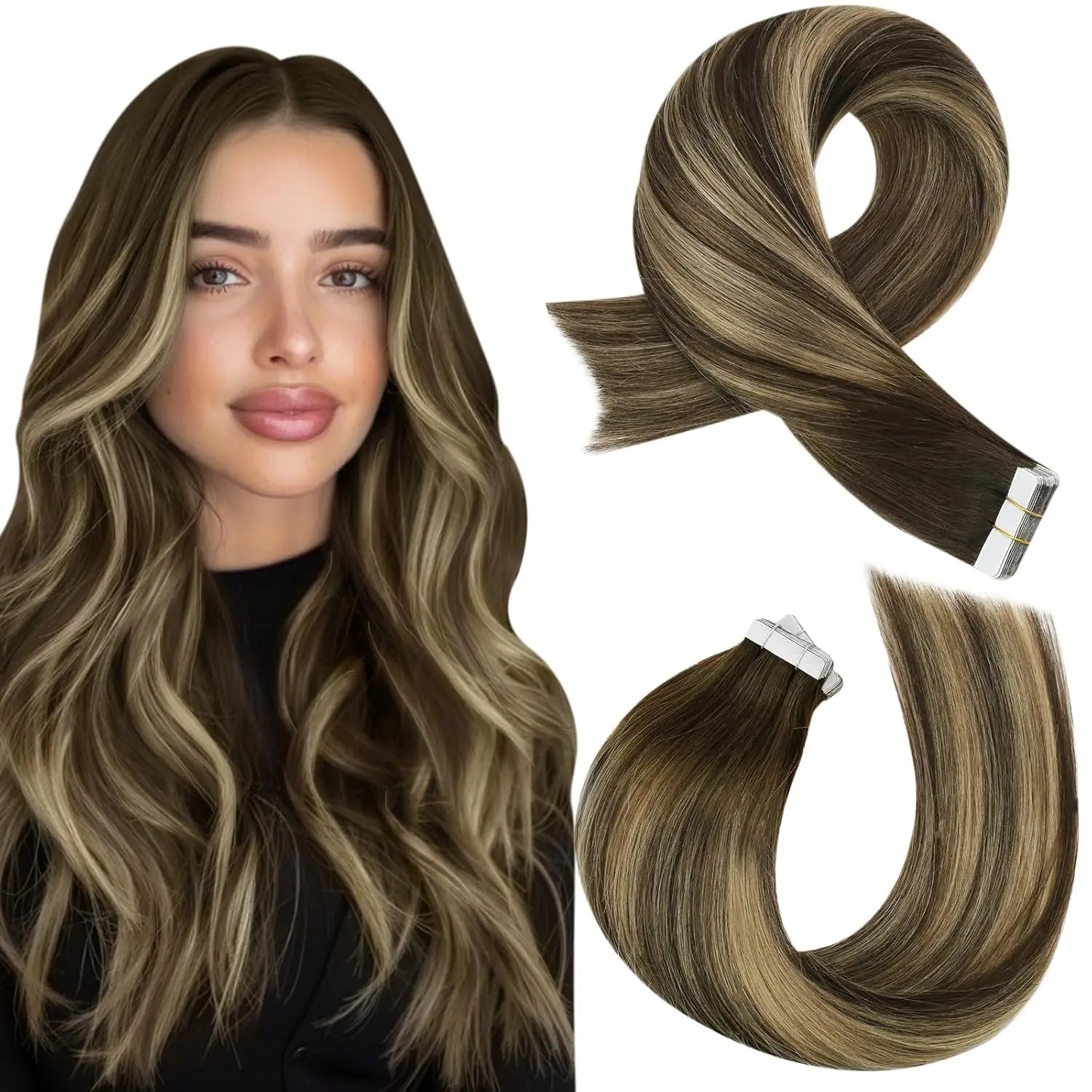 Premium Remy Human Hair Tape-In Extensions – 40 Pieces