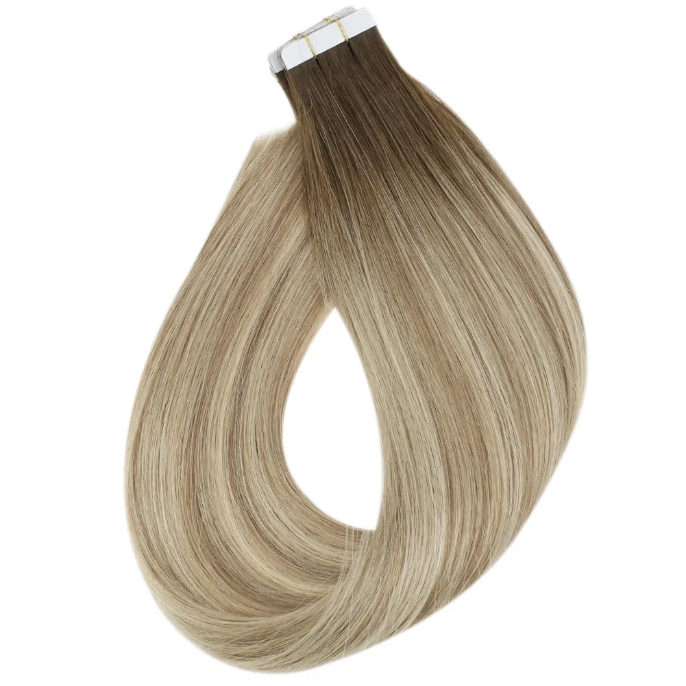 Virgin Tape-In Human Hair Extensions – Straight Remy Hair 2.5g/pc (14–24”)