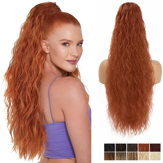 26-Inch Curly Clip-In Ponytail Extension – Voluminous Hairpiece for Instant Glam Look | Silkara™