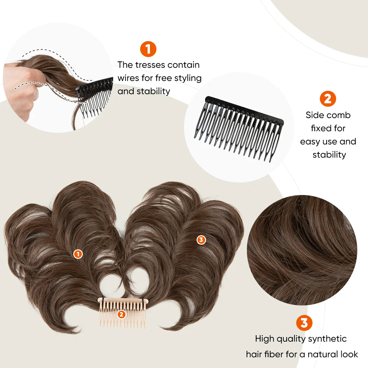 Silkara™ Hair Messy Bun Side Comb Clip in