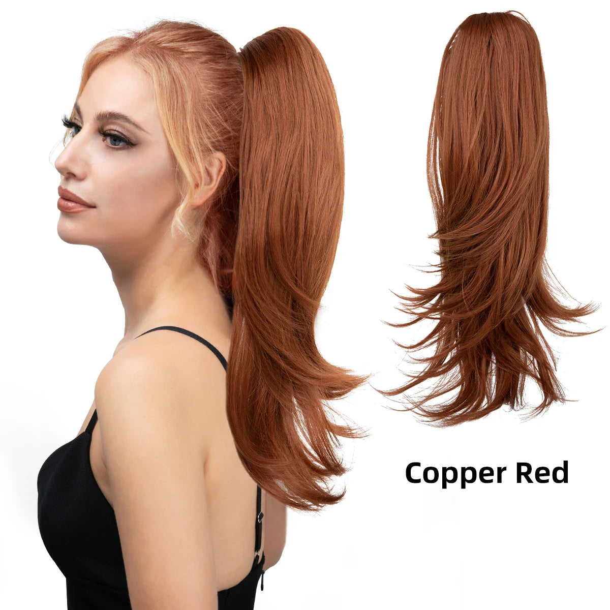 Premium Claw Clip-In Ponytail Hair Extension – Silky Straight | Heat-Resistant Synthetic Hairpiece (120g)
