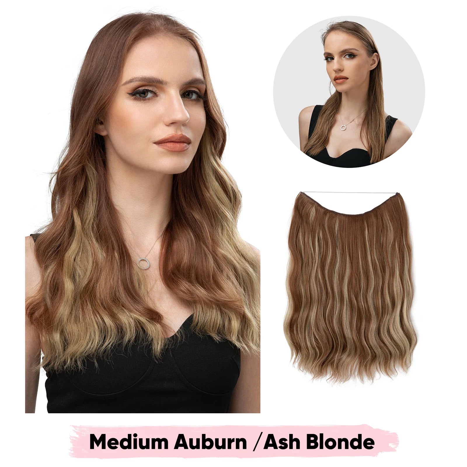 Silkara™ Secret Halo Extensions 16, 20, 24 inches (Wavy-2 Clips)