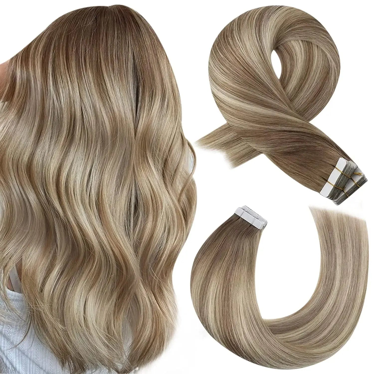 Premium Remy Human Hair Tape-In Extensions – 40 Pieces