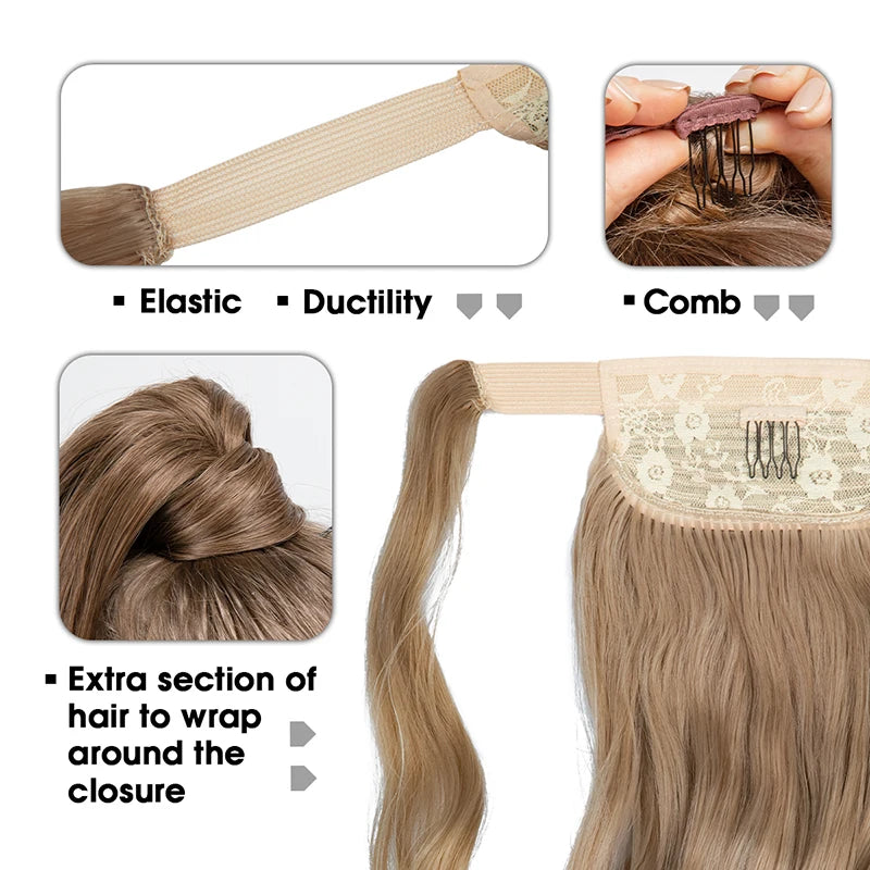 Long Wavy Ponytail – Clip-In Wrap Around Hair Extension (100g)