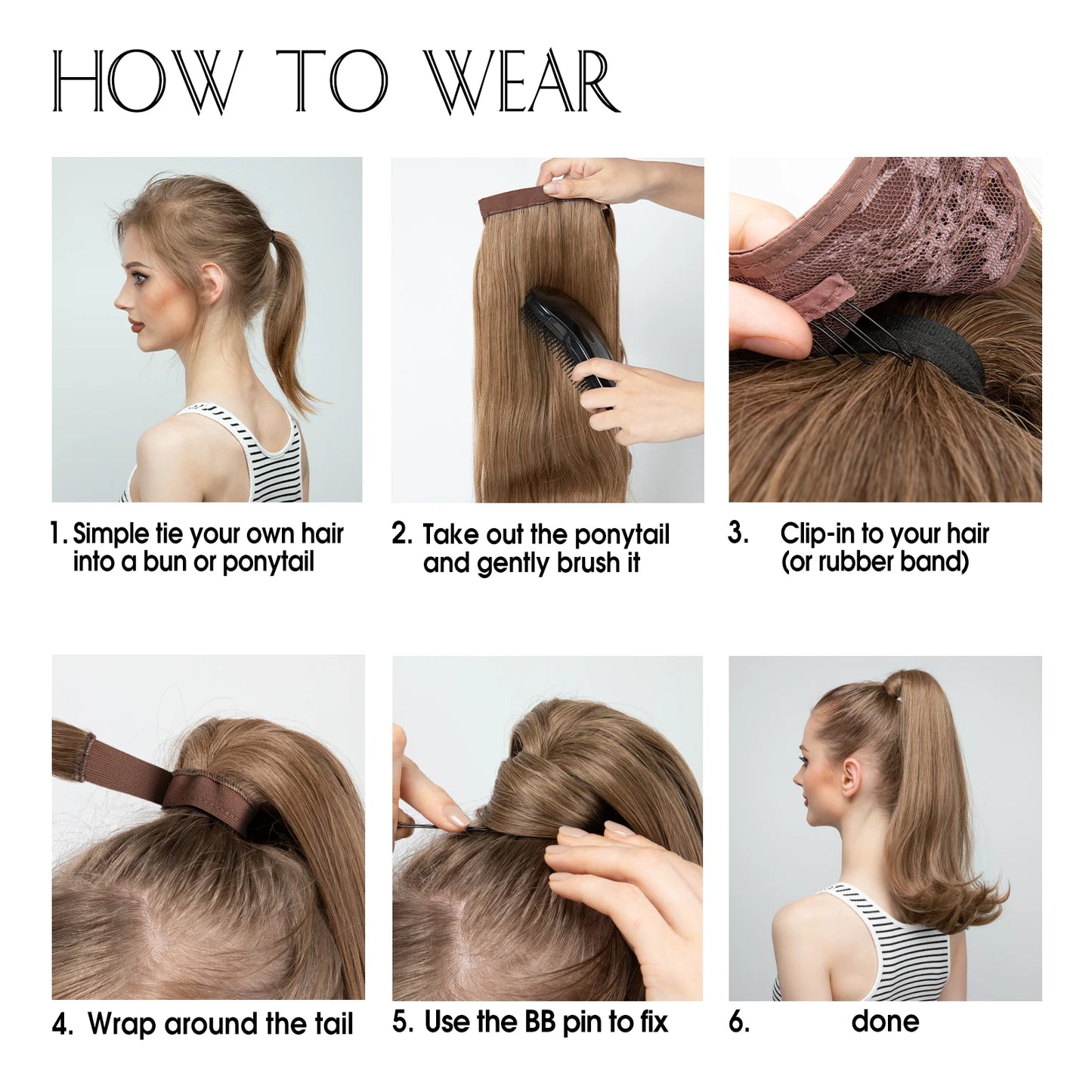 Long Curly Ponytail – Clip-In Wrap Around Hair Extension (140g)