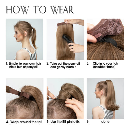 Long Curly Ponytail – Clip-In Wrap Around Hair Extension (140g)