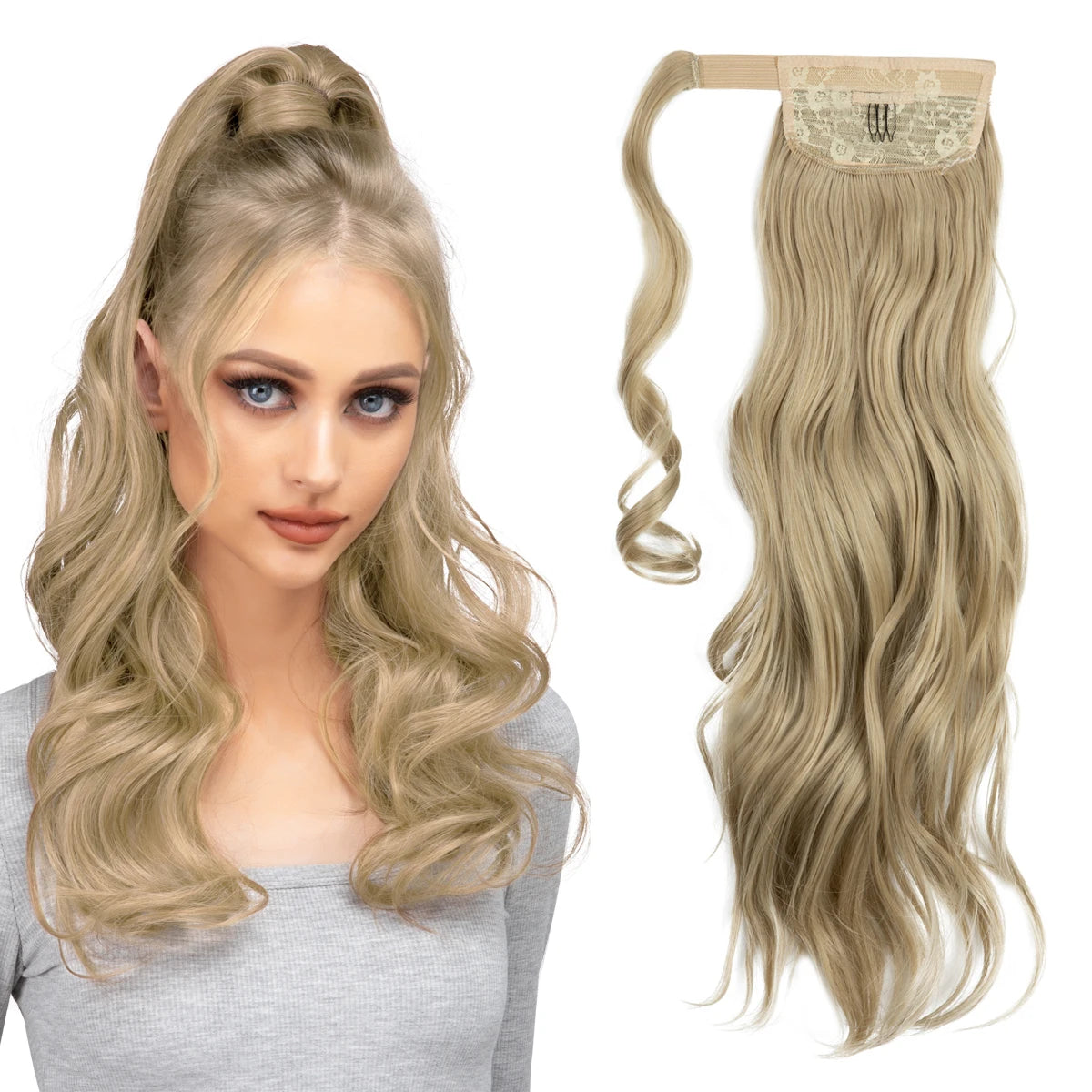 Long Wavy Ponytail – Clip-In Wrap Around Hair Extension (100g)