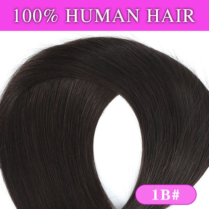 Halo Human Hair Extensions – 14–28 Inch Hidden Wire Remy Hair in Ombre Brown