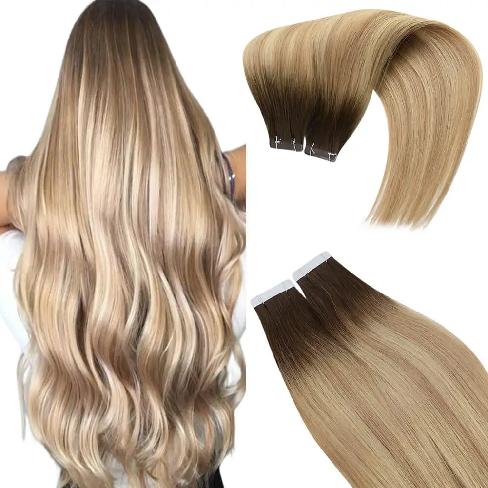 Virgin Tape-In Human Hair Extensions – Straight Remy Hair 2.5g/pc (14–24”)