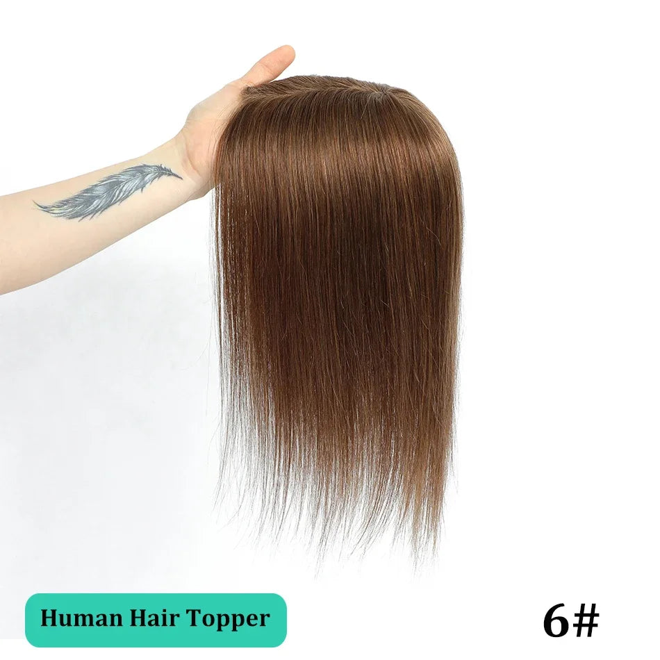 Remy Human Hair Topper for Thinning Hair – Clip-In Crown Volume 25–45 cm