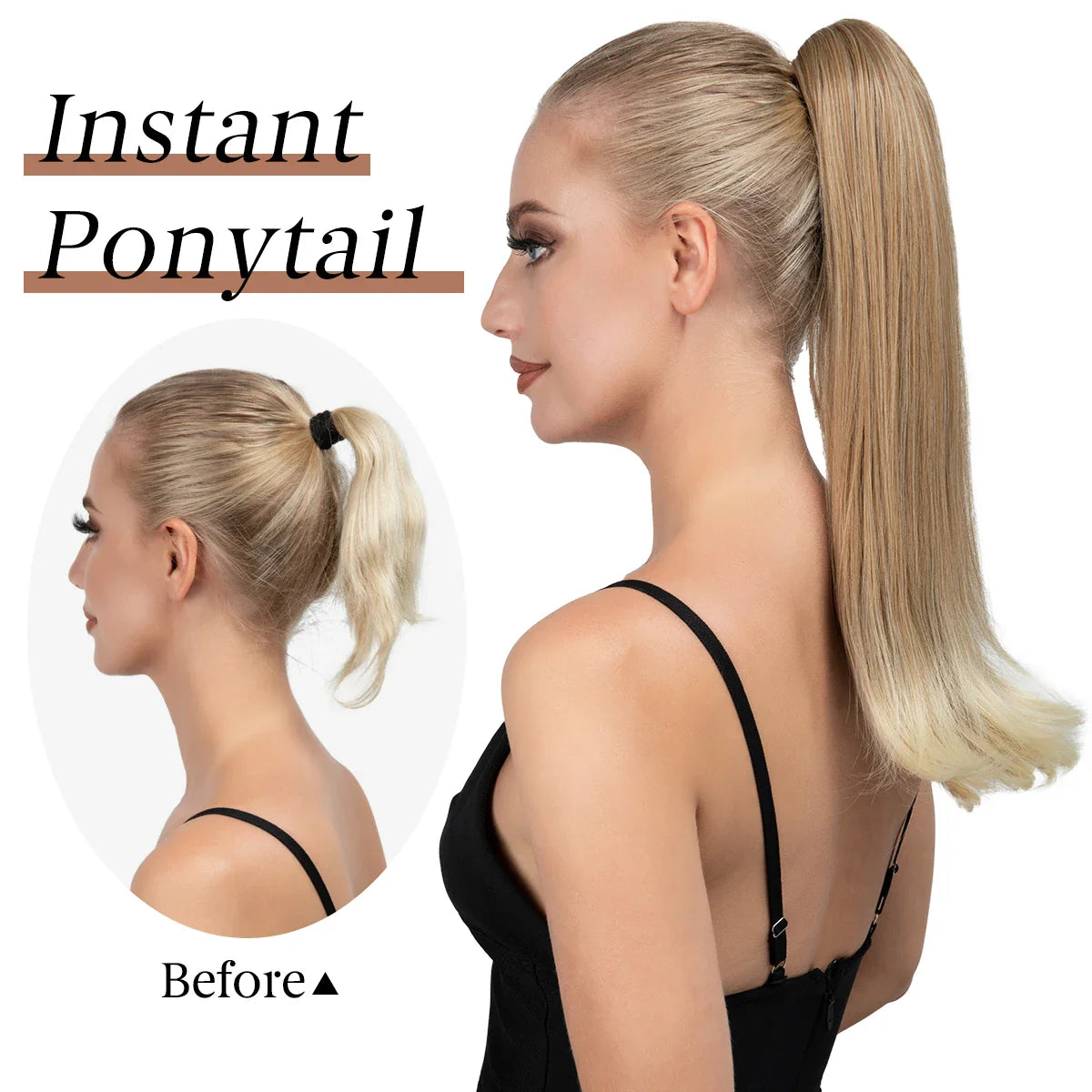 Premium Claw Clip-In Ponytail Hair Extension – Silky Straight | Heat-Resistant Synthetic Hairpiece (120g)