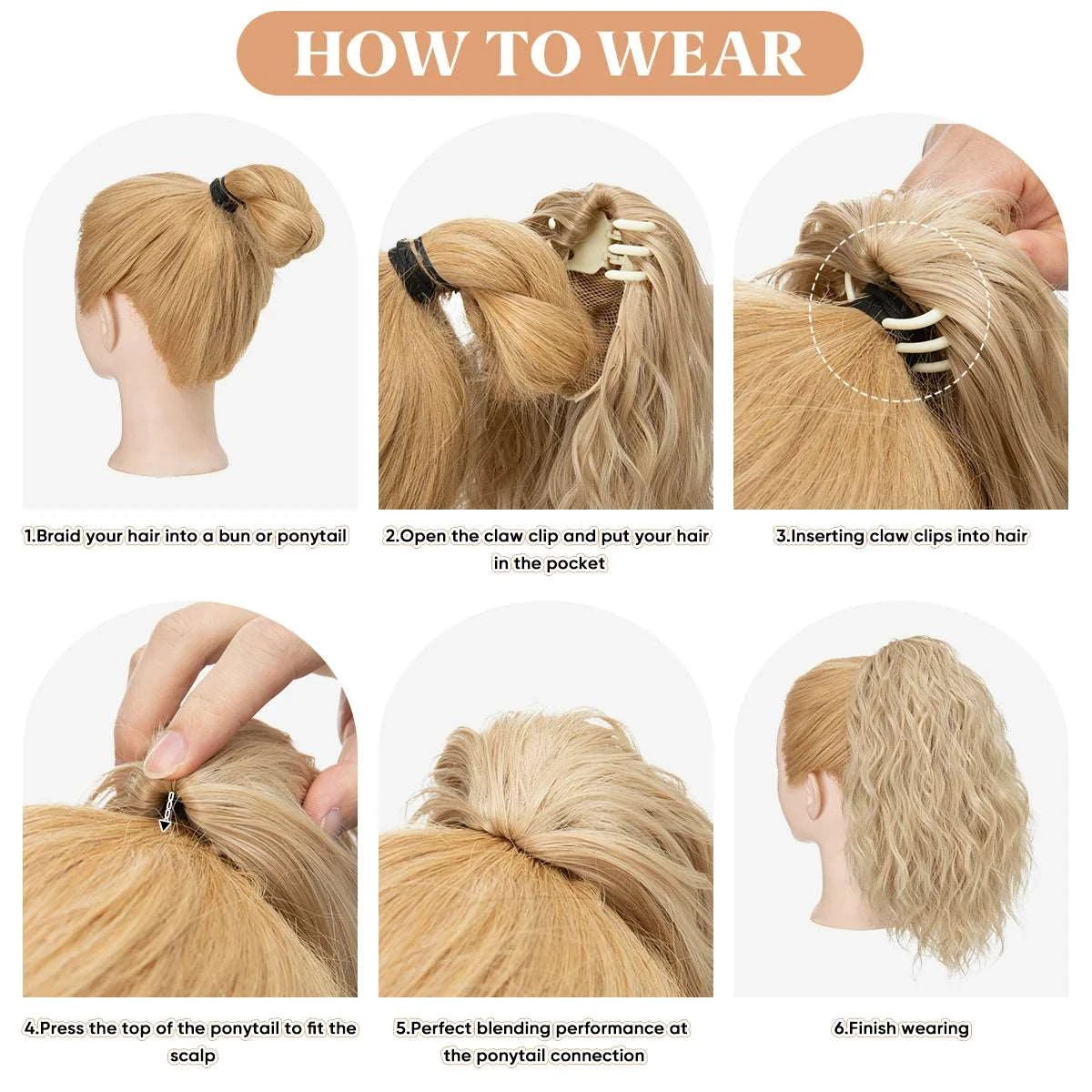 Silkara™  Curly Claw Clip In Ponytail 13"