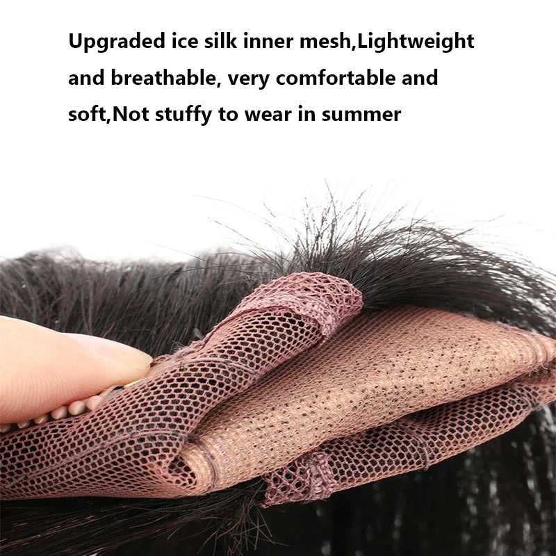 Silk Base Human Hair Topper with Bangs – 12 × 13 cm Remy Clip-In Crown Topper