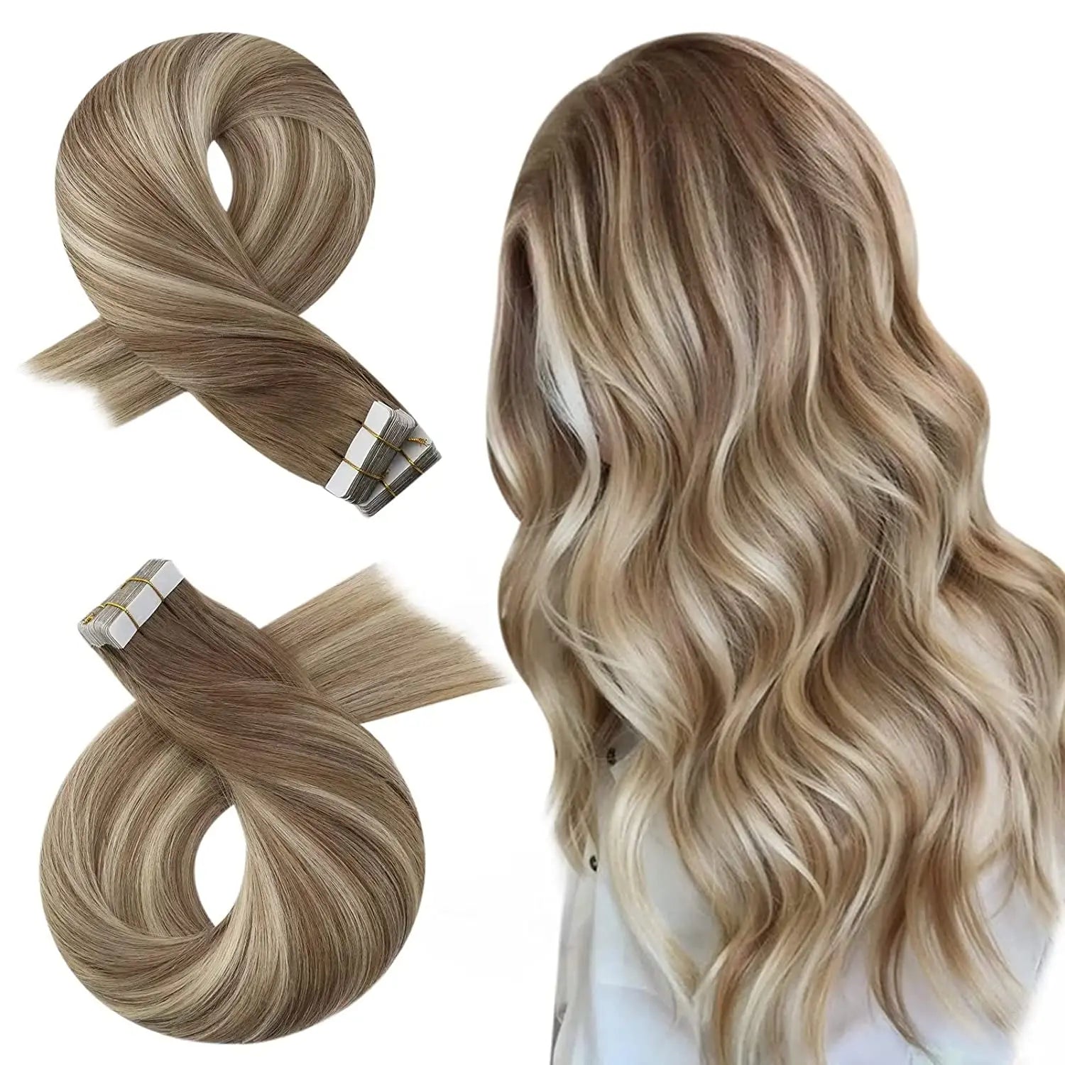 Premium Remy Human Hair Tape-In Extensions – 20 Pieces