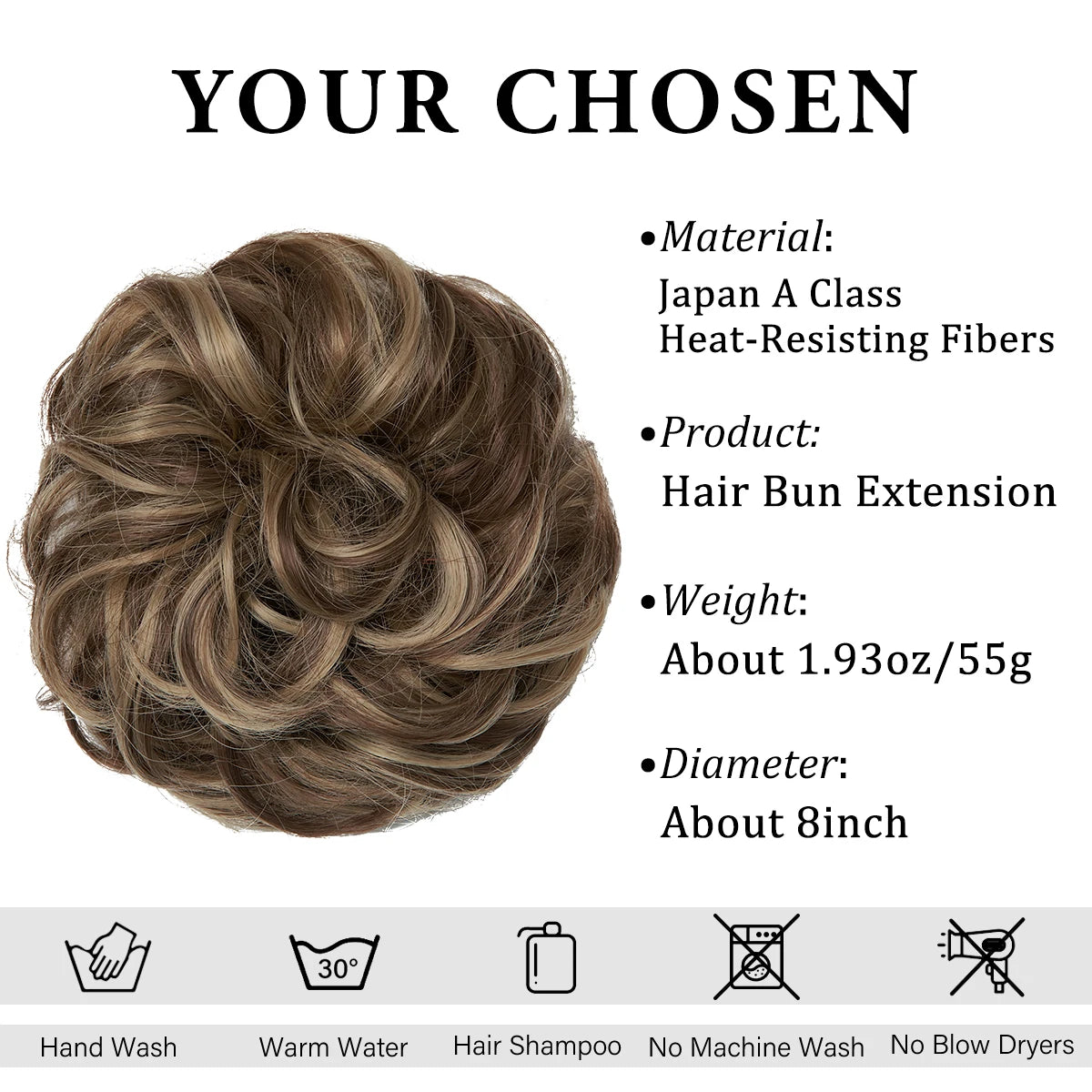 Messy Bun Hair Piece – Curly Chignon Scrunchie Hair Extension for Women
