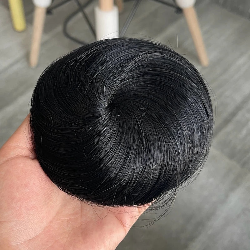 6” Human Hair Drawstring Bun Extension – Natural Volume Chignon Hairpiece