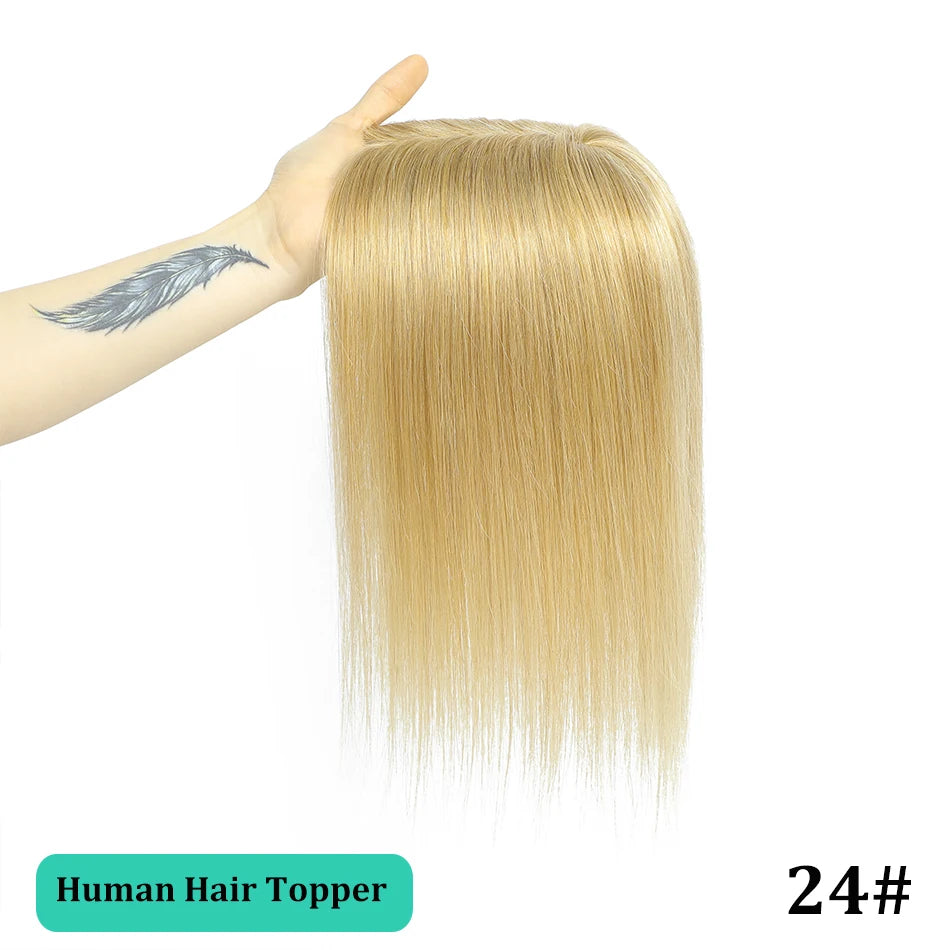 Remy Human Hair Topper for Thinning Hair – Clip-In Crown Volume 25–45 cm