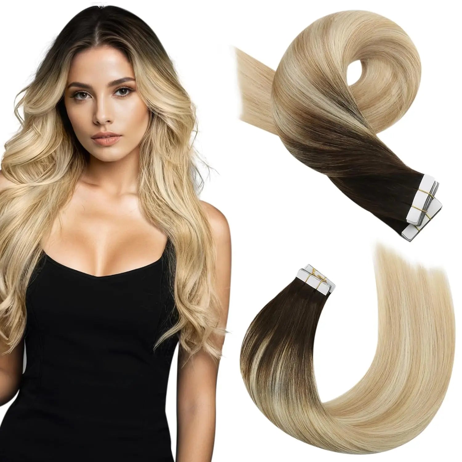 Premium Remy Human Hair Tape-In Extensions – 40 Pieces
