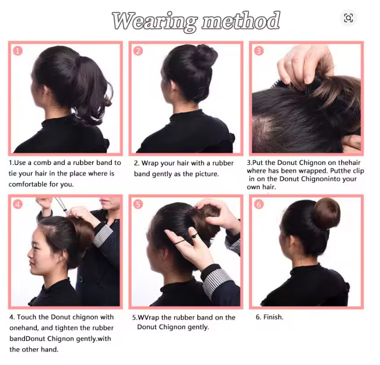 6” Human Hair Drawstring Bun Extension – Natural Volume Chignon Hairpiece
