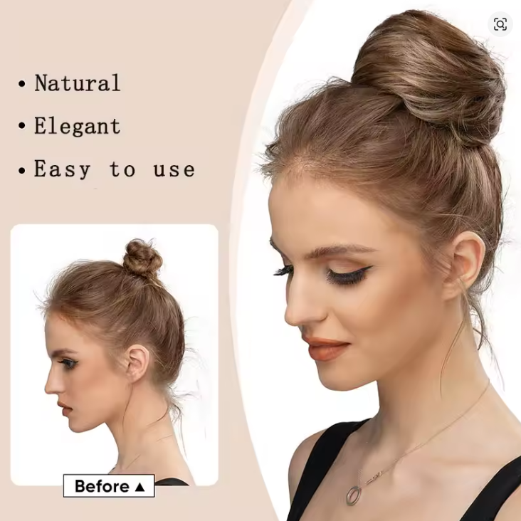6” Human Hair Drawstring Bun Extension – Natural Volume Chignon Hairpiece