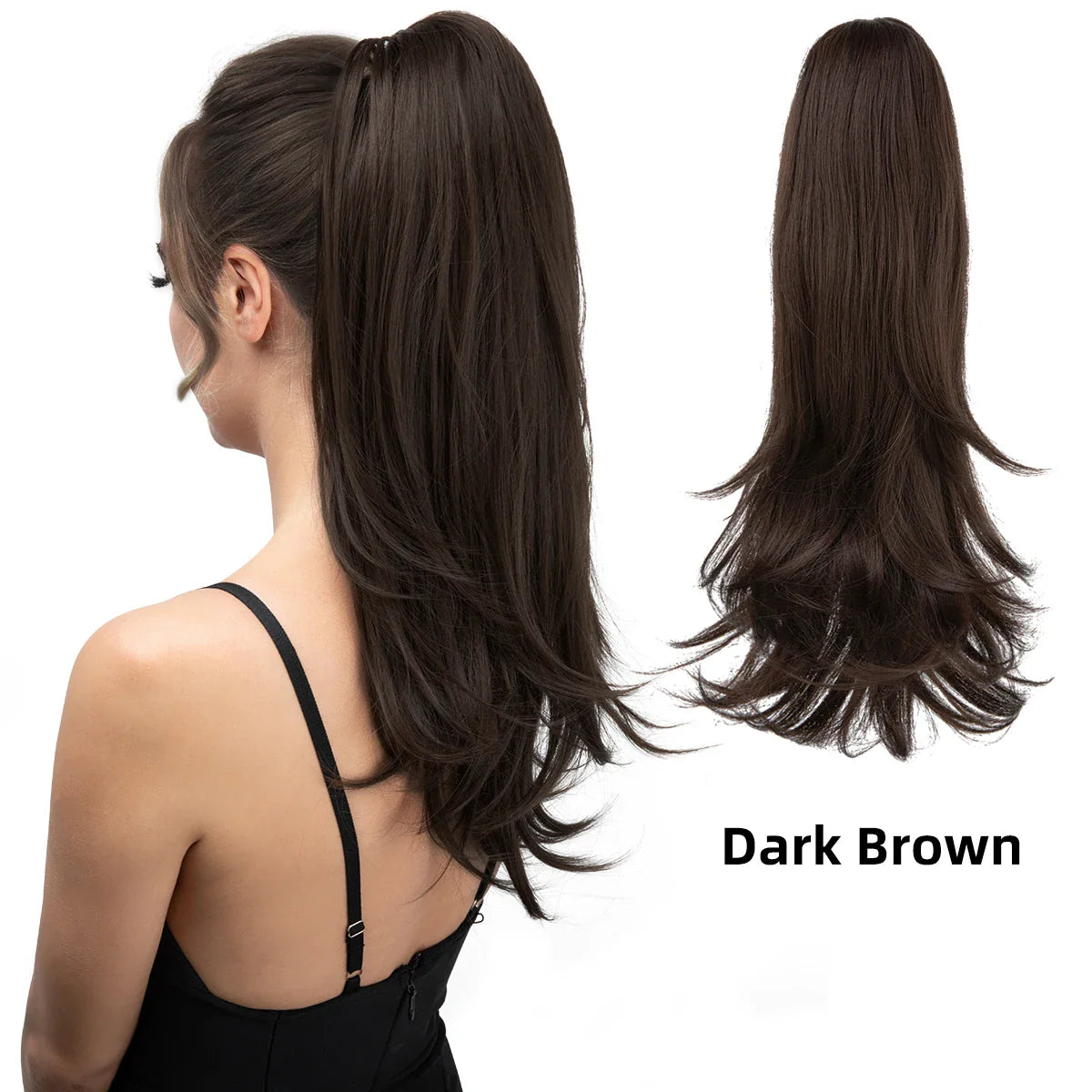 Premium Claw Clip-In Ponytail Hair Extension – Silky Straight | Heat-Resistant Synthetic Hairpiece (120g)