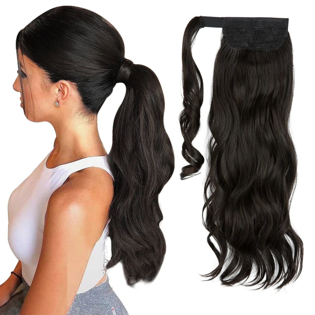 Long Wavy Ponytail – Clip-In Wrap Around Hair Extension (100g)