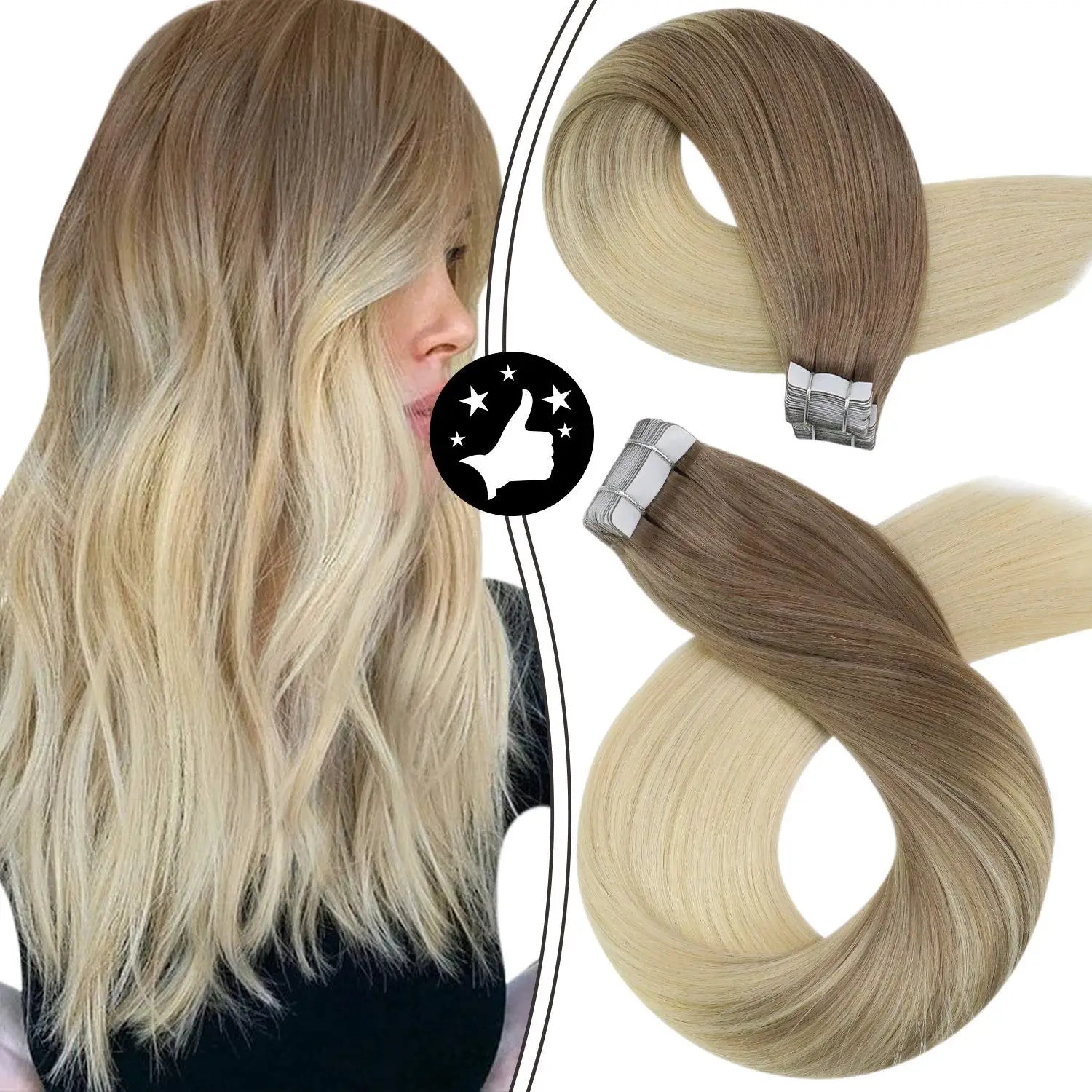 Premium Remy Human Hair Tape-In Extensions – 20 Pieces