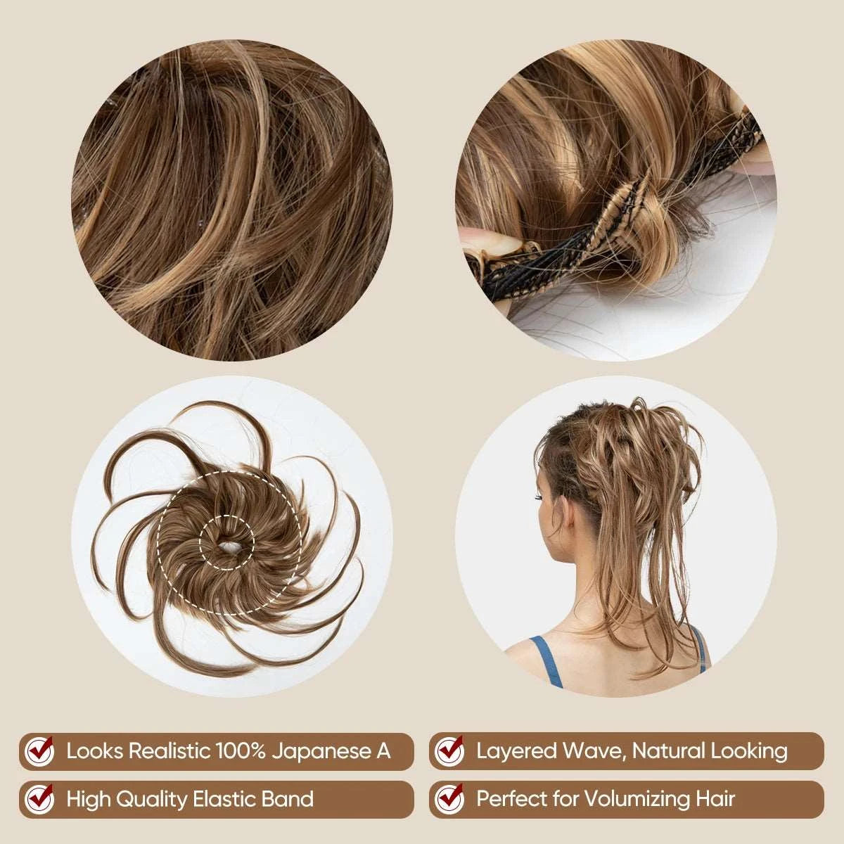 Silkara™  Secret Hair Instant Curly Messy Taily Bun