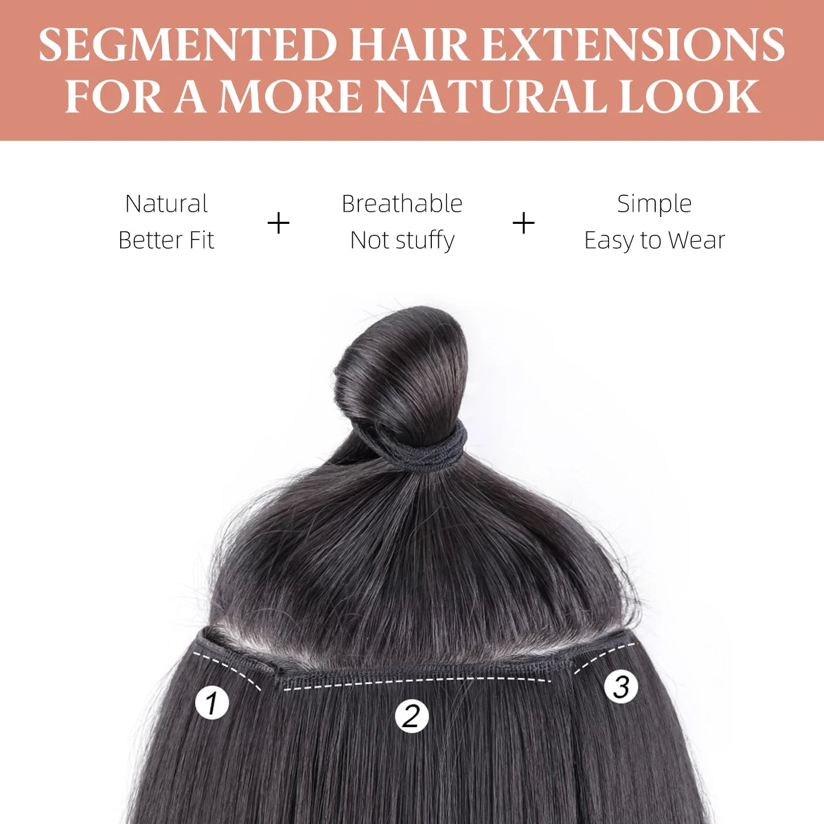 3PCS Wavy Clip In Hair Extensions – Thick Synthetic Full Head Hair Extensions for Women