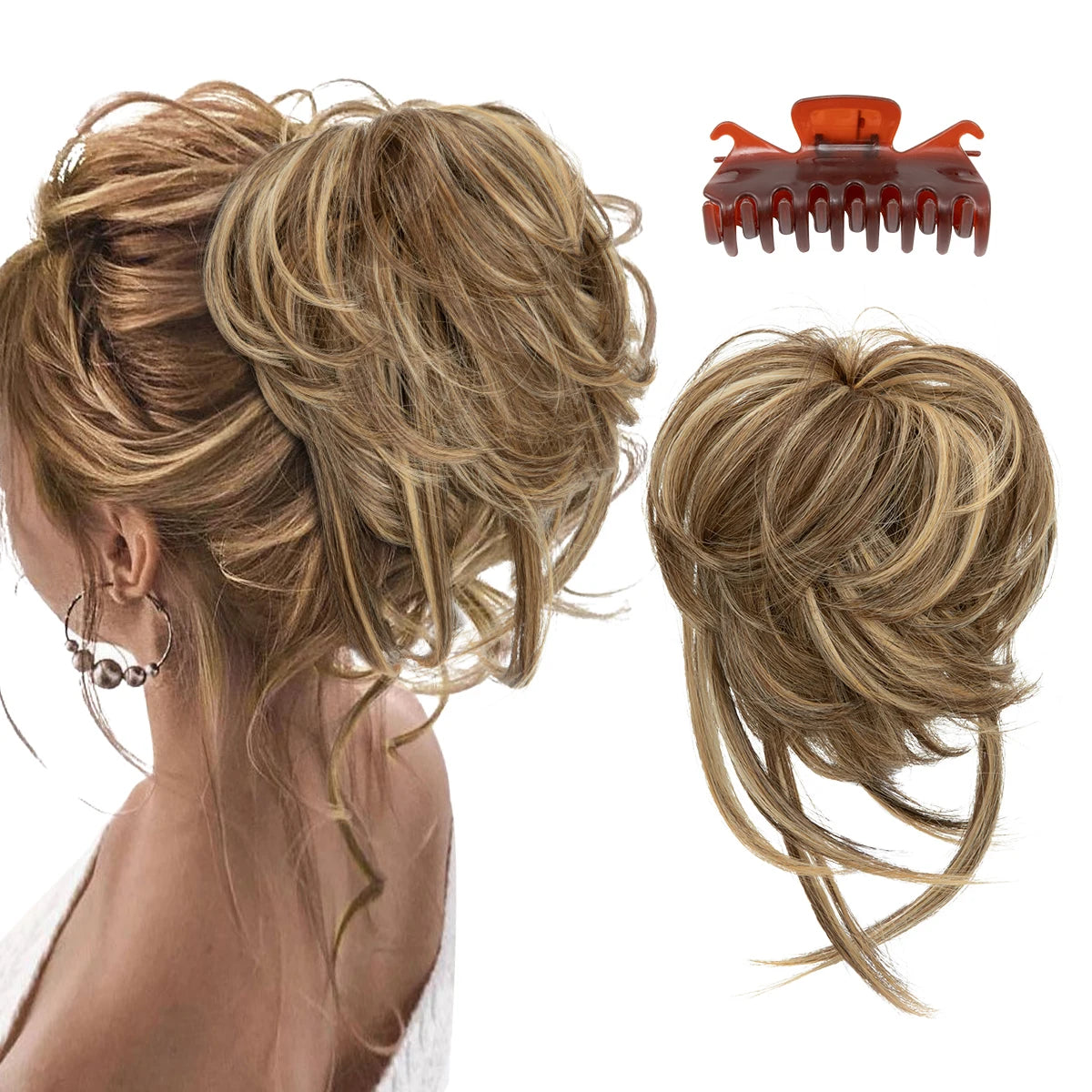 8.5-inch synthetic messy bun hairpiece in Bernstein Multi shade