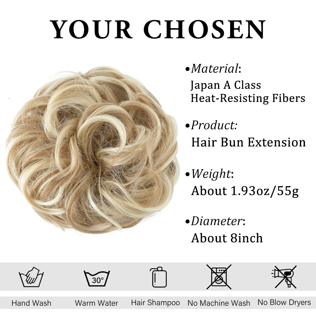 Messy Bun Hair Piece – Curly Chignon Scrunchie Hair Extension for Women