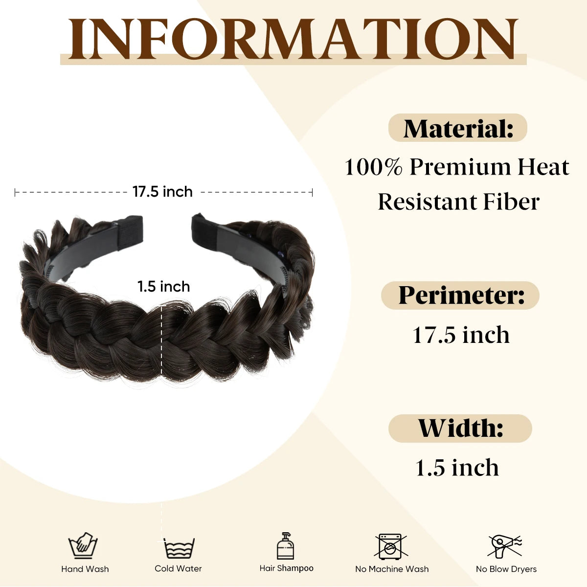 Bohemian Braided Headband – Synthetic Braided Hair Band for Women | Natural Look Hair Accessory