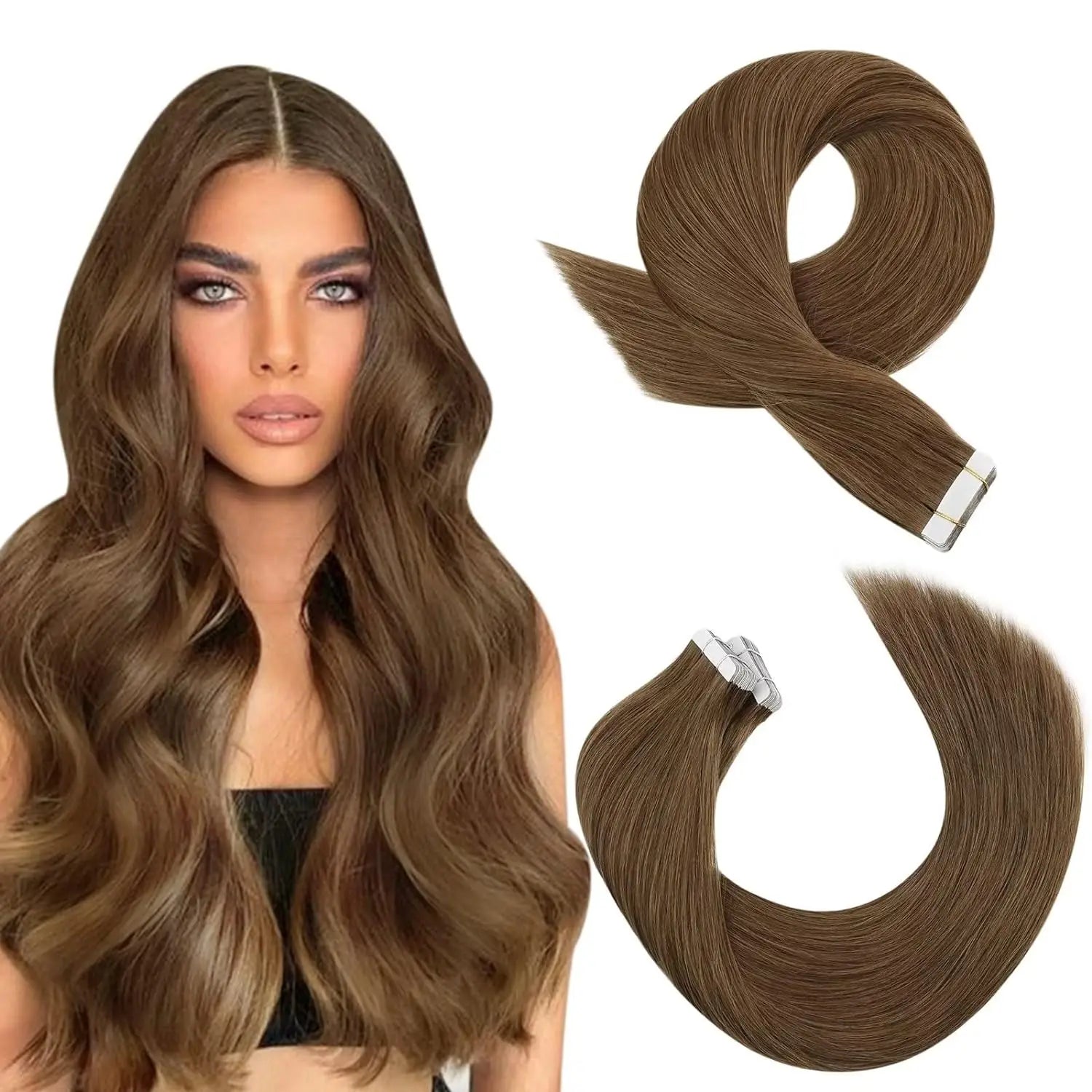 Premium Remy Human Hair Tape-In Extensions – 40 Pieces