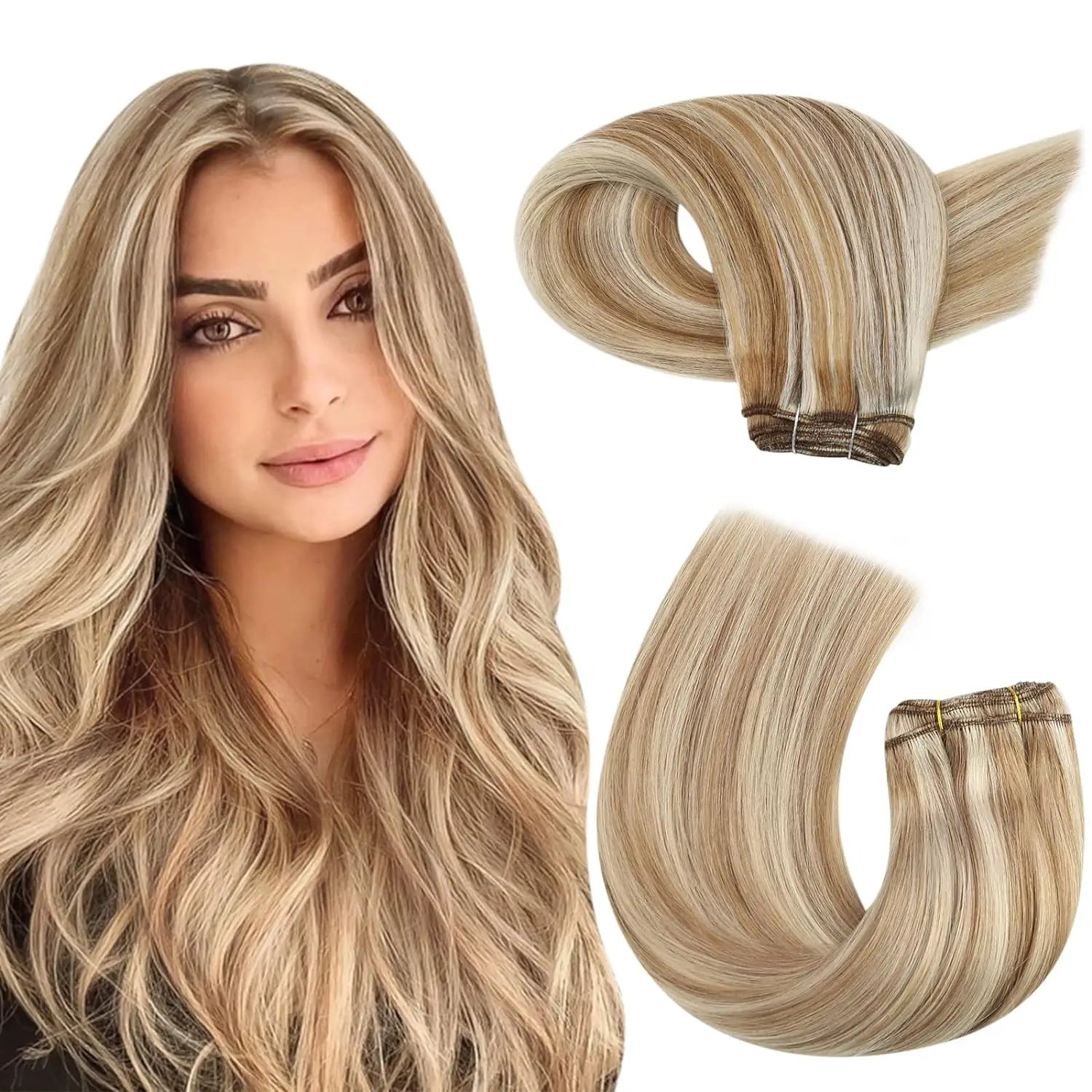 Machine Weft Human Hair Extensions – Straight Remy Hair Weaving Bundles 100g
