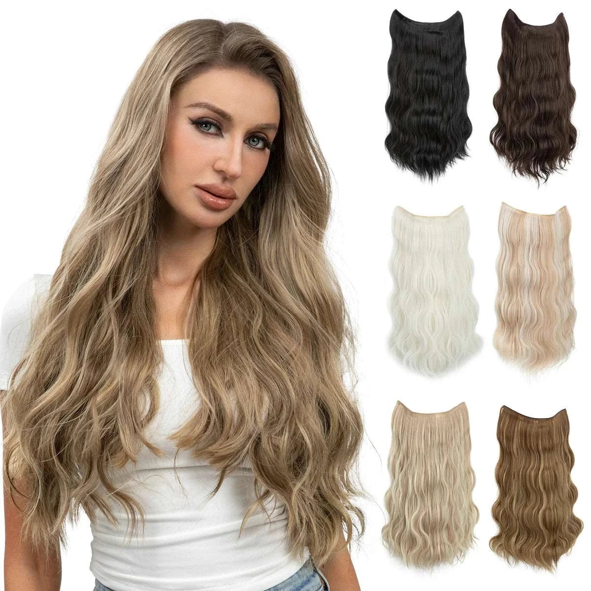 Silkara™ Halo Extensions (Wavy-3 Clips)