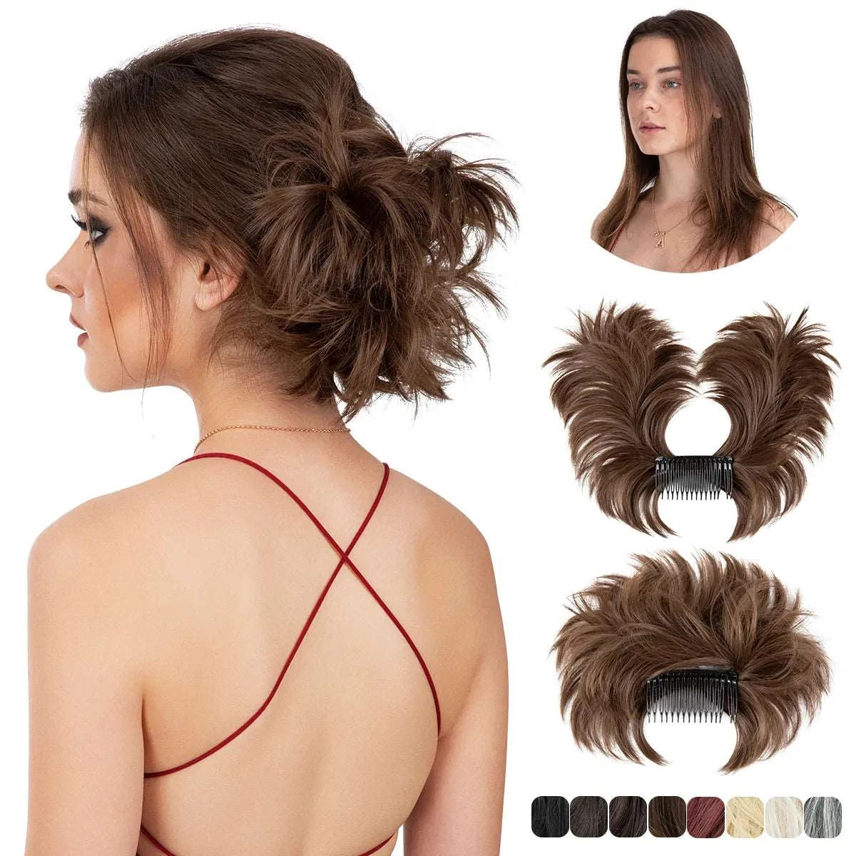 Silkara™  Messy Curly Chignon Hair Bun Extensions