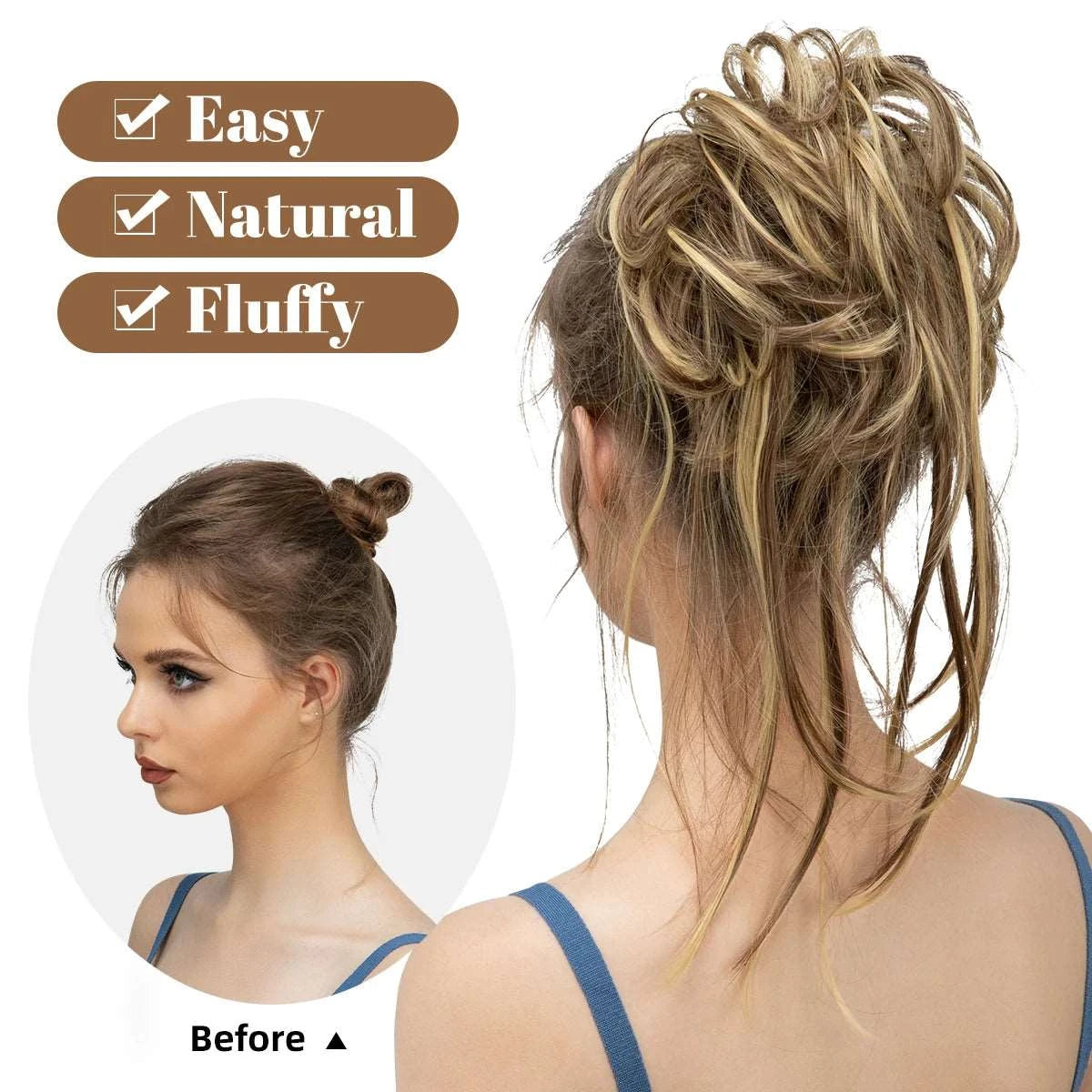 Silkara™  Secret Hair Instant Curly Messy Taily Bun