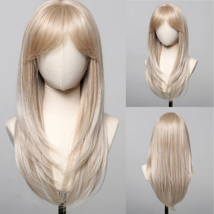 Black Long Straight Wig for Women – Heat Resistant Synthetic Daily & Cosplay Wig