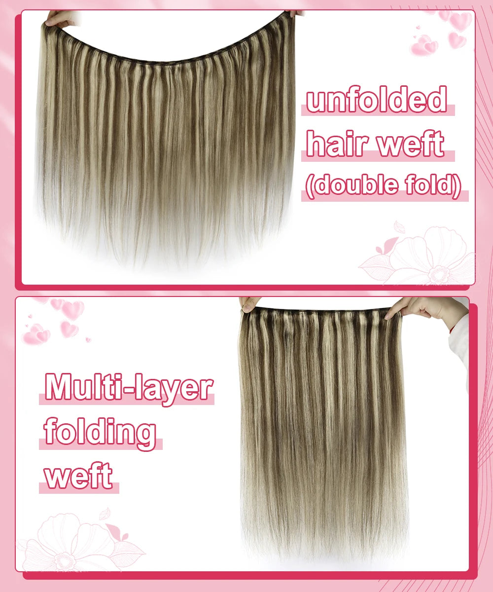 Machine Weft Human Hair Extensions – Straight Remy Hair Weaving Bundles 100g