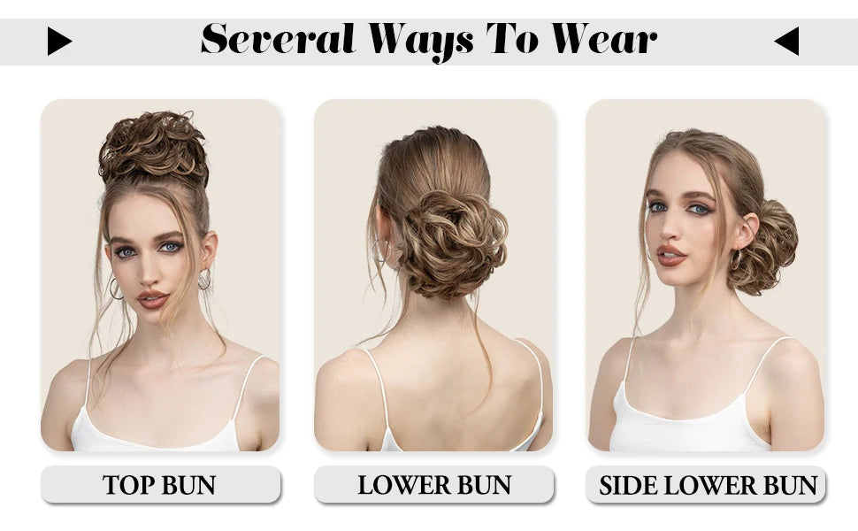Messy Bun Hair Piece – Curly Chignon Scrunchie Hair Extension for Women