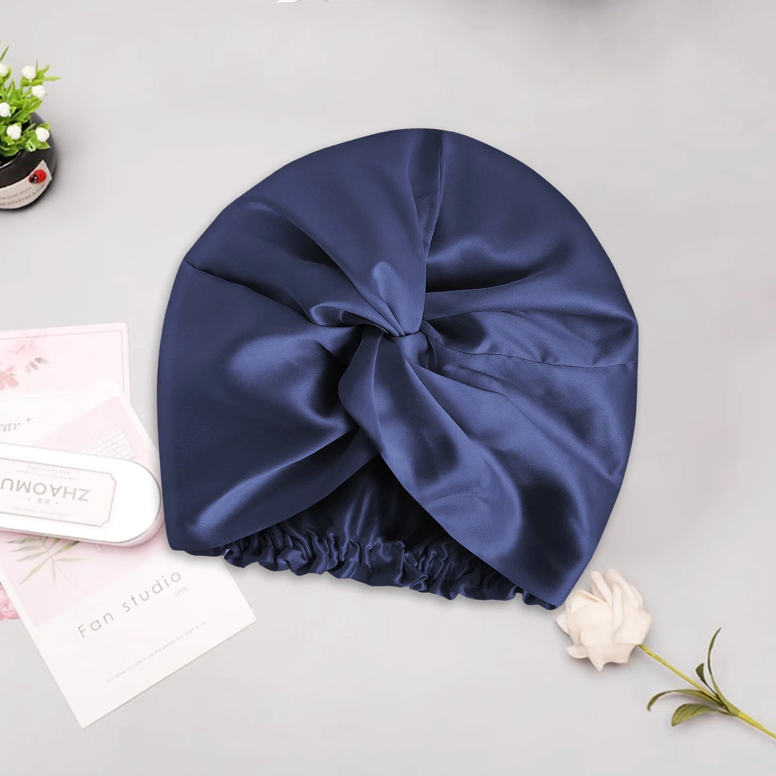 100% Mulberry Silk Bonnet – 22 Momme Double-Sided Silk Sleeping Cap for Hair Extensions & Curly Hair