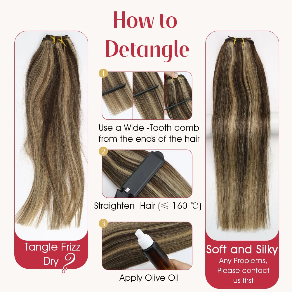 Machine Weft Human Hair Extensions – Straight Remy Hair Weaving Bundles 100g