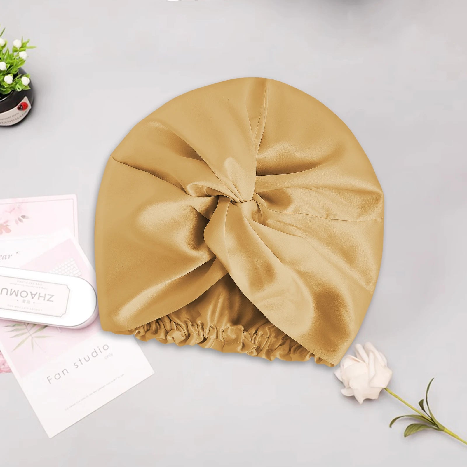 100% Mulberry Silk Bonnet – 22 Momme Double-Sided Silk Sleeping Cap for Hair Extensions & Curly Hair